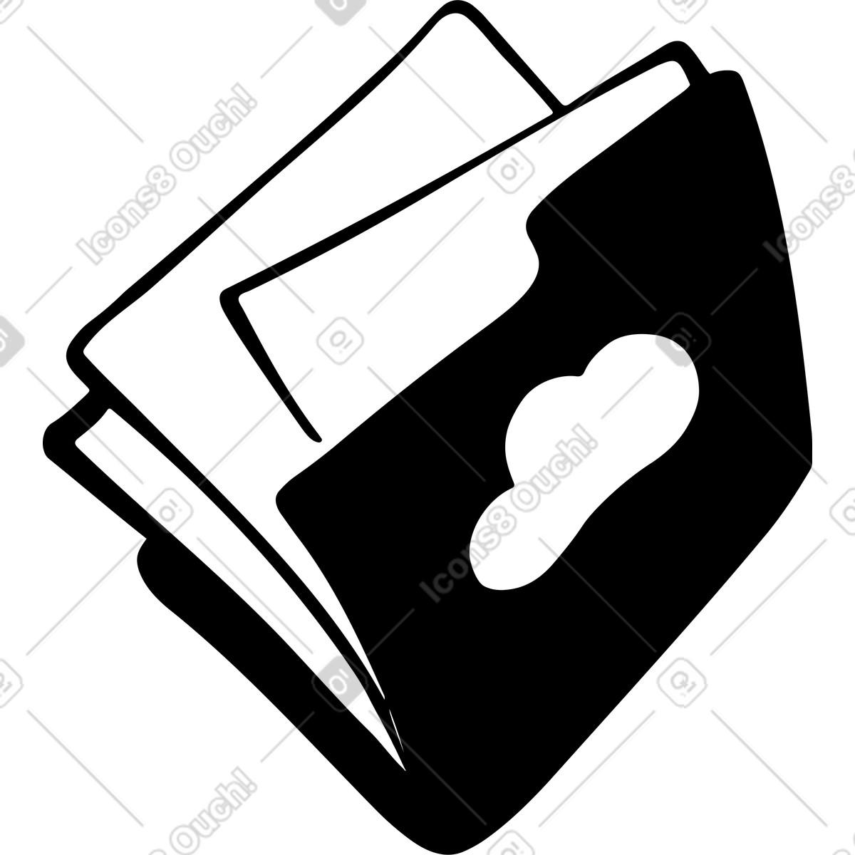 Cartella con file e cloud illustrazione in stile Line scarica in PNG, SVG
