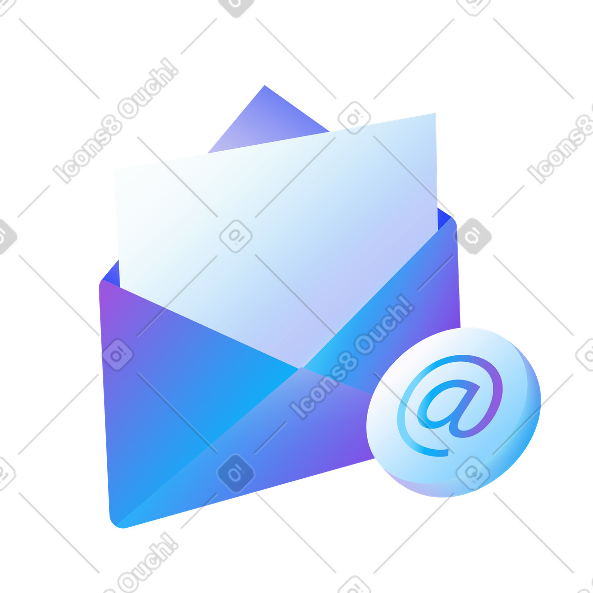 Illustration Email message, Digital mail, marketing tools, Inbox Notifications dans le style Hi-tech à télécharger aux formats PNG, SVG