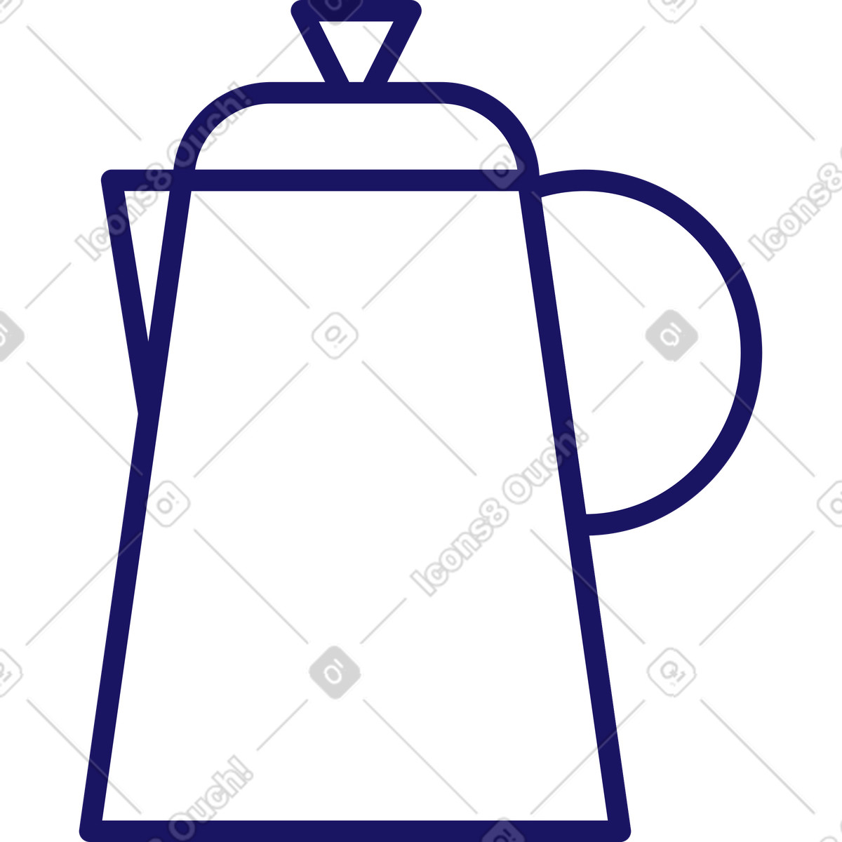 Ilustración Tetera blanca en estilo Matey a descargar en PNG y SVG
