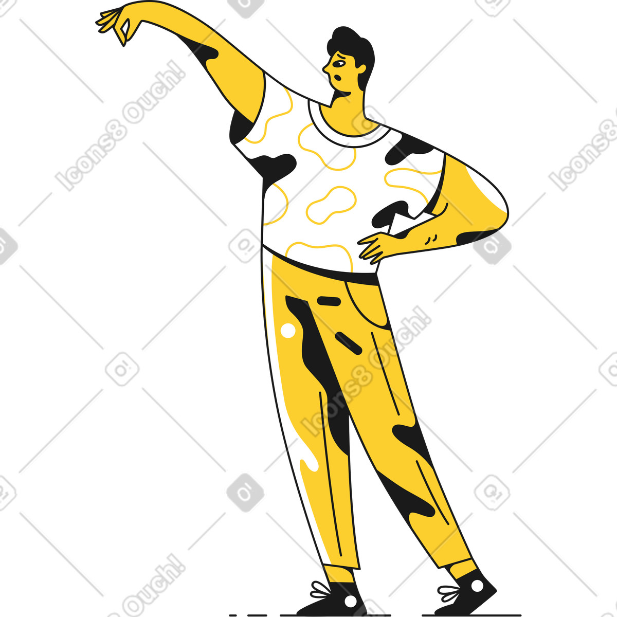Uomo che tiene illustrazione in stile Taxi scarica in PNG, SVG