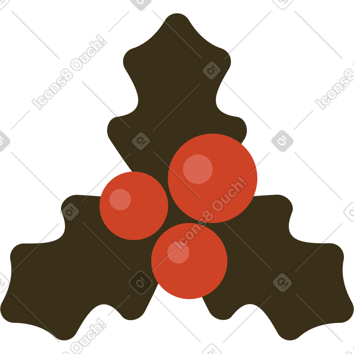 Holly illustrazione in stile Arabica scarica in PNG, SVG