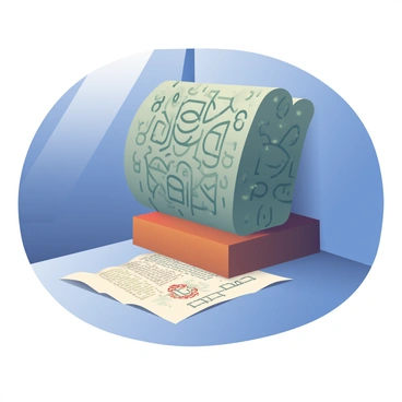 An ancient artifact is displayed prominently in a dimly lit room. The artifact has intricate carvings and a weathered surface, suggesting its age and historical significance. Below the artifact, a wooden pedestal supports it, and beneath this pedestal, a piece of parchment is partially hidden. The parchment features faded handwriting and cryptic symbols, hinting at a clue waiting to be discovered. Soft shadows cast by a nearby light source accentuate the details of the artifact, creating a sense of mystery in the atmosphere.