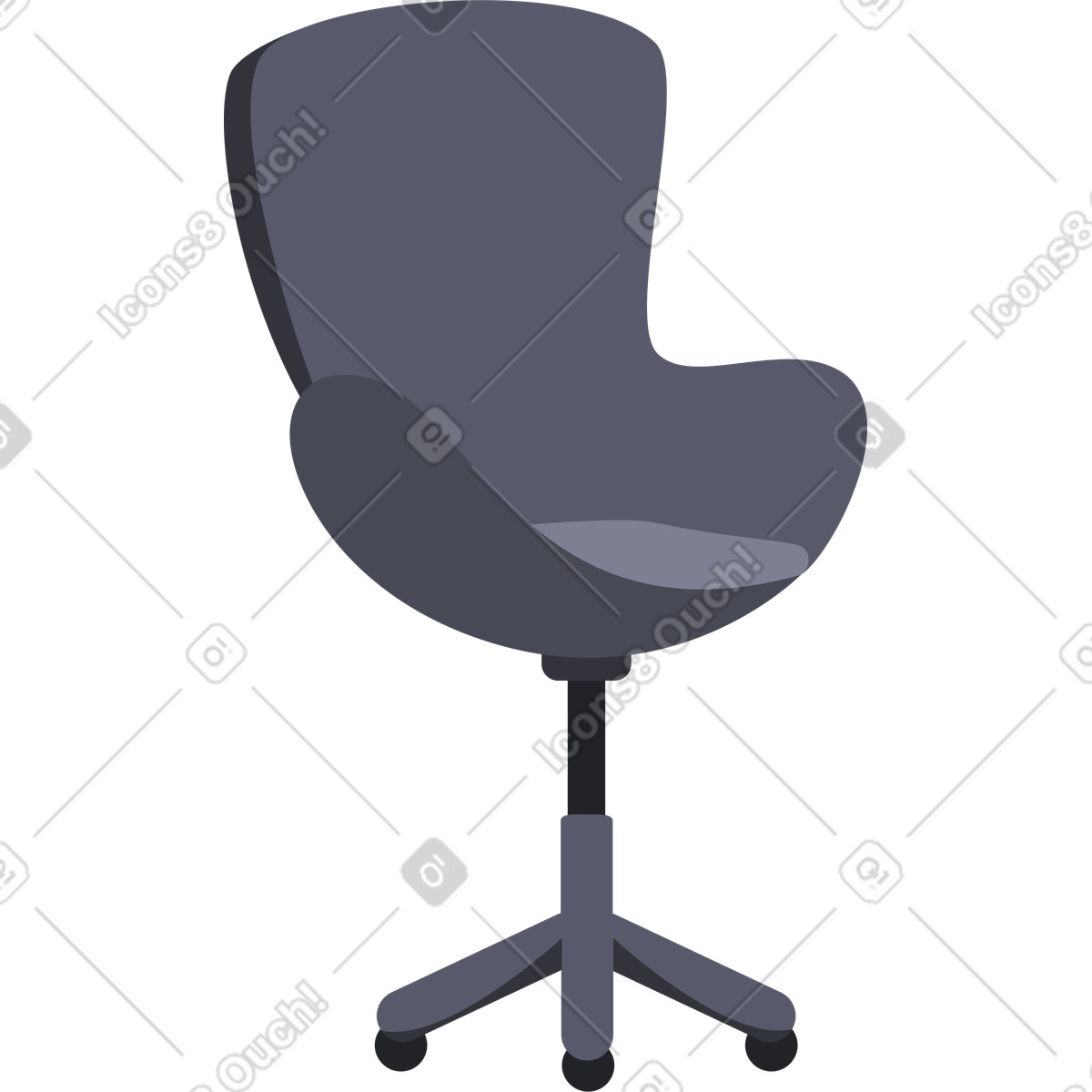 Office chair illustration in Vivid style download in PNG, SVG