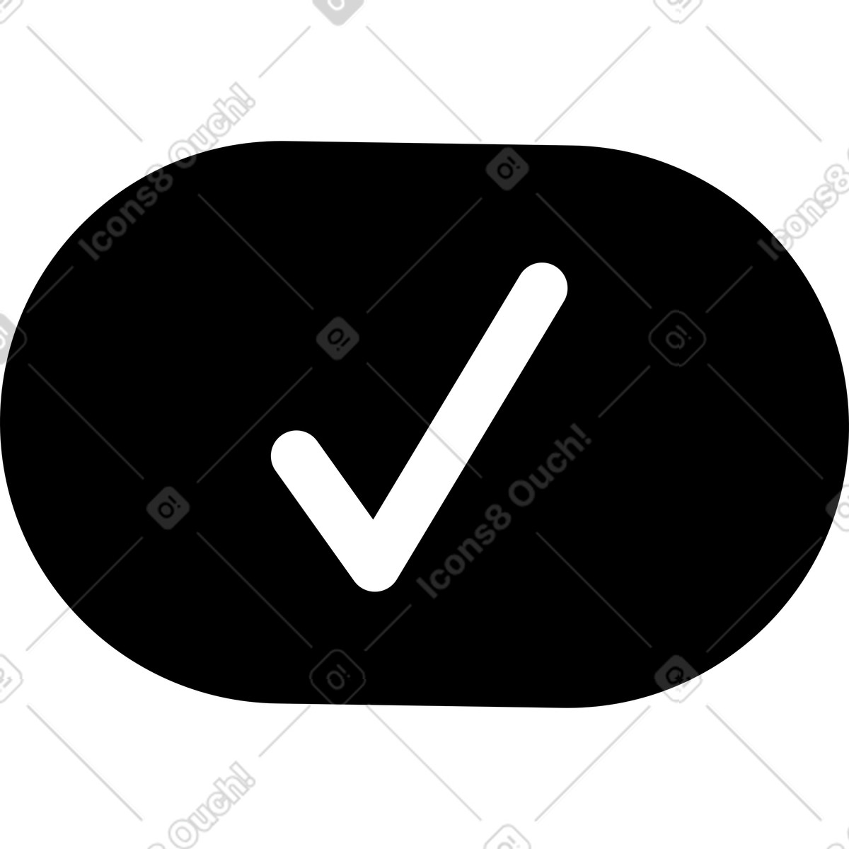 Ilustración Tick mark sign confirming correct answer and positive verification result en estilo Notion Line Art a descargar en PNG y SVG