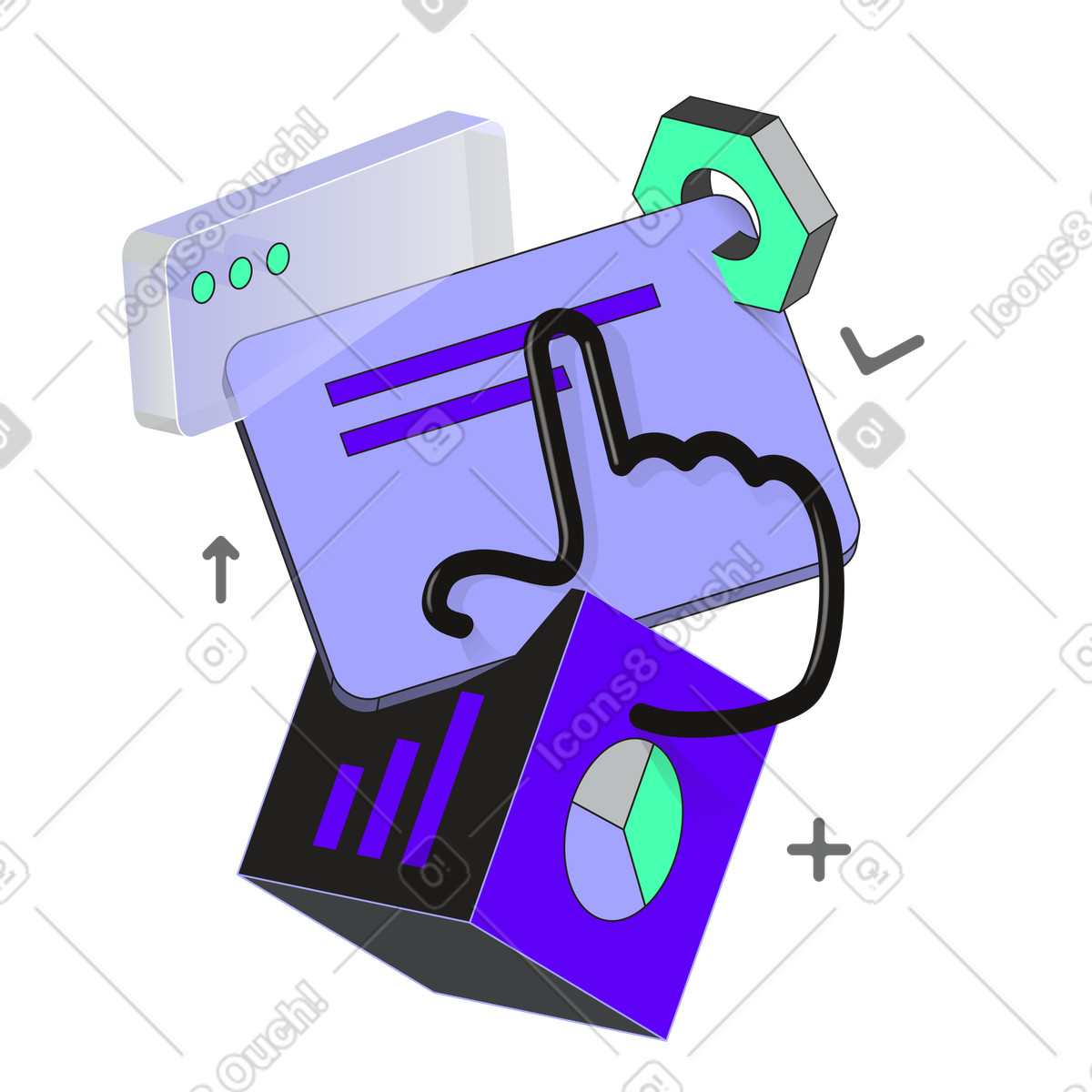 Using web analytics tools to check traffic illustration in Incut style download in PNG, SVG