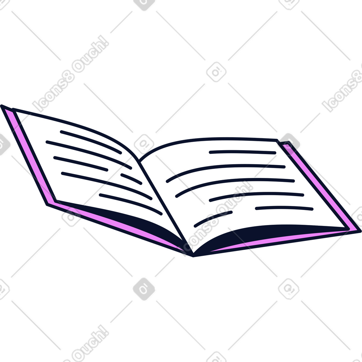 Ilustración Libro abierto en estilo Flexy a descargar en PNG y SVG