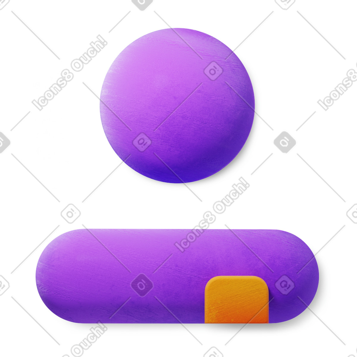 下载 3D Microsoft Fluent illustration 风格的 Administrator account with purple body and access badge 插画，支持 PNG、SVG 格式