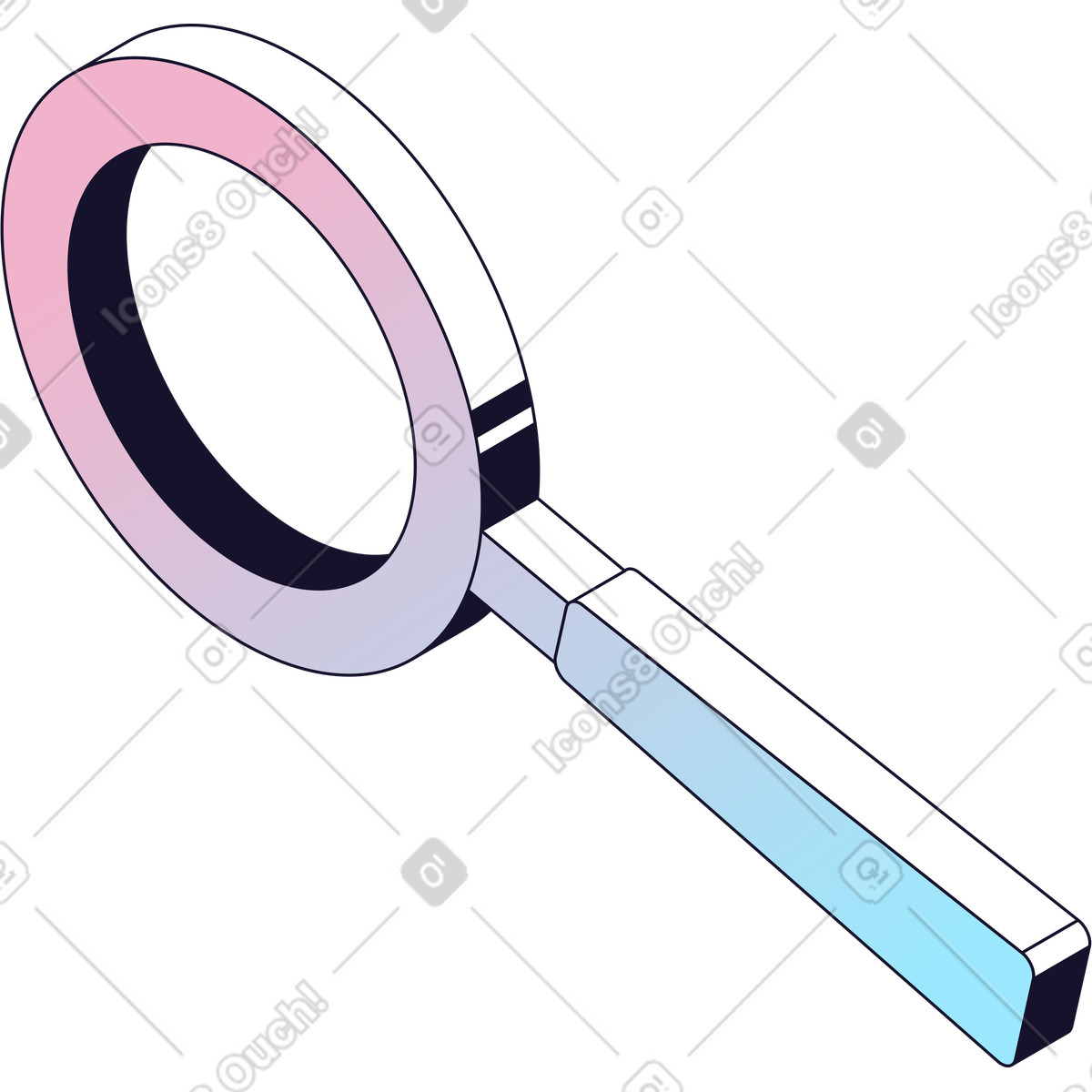 Magnifier tool illustration in Node style download in PNG, SVG