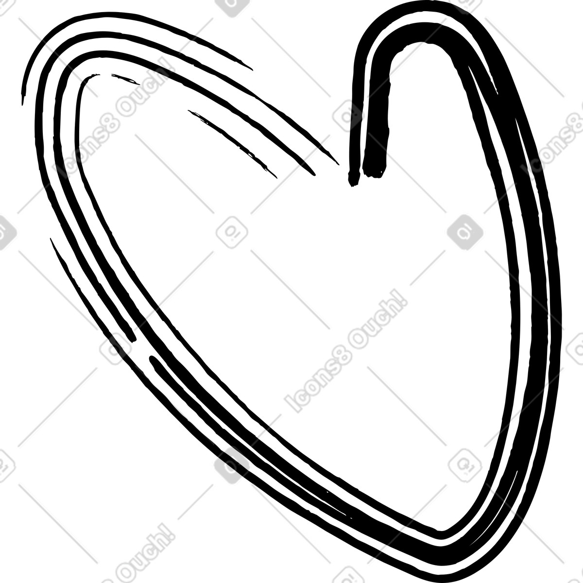 Ilustración Corazon negro en estilo Twirl a descargar en PNG y SVG