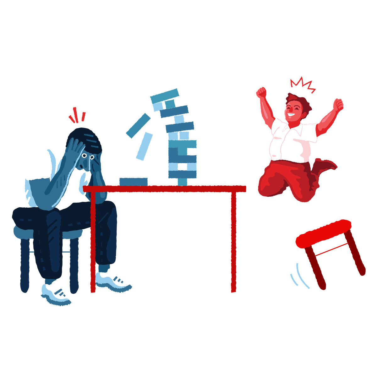 Jenga game over illustrazione in stile Cherry scarica in PNG, SVG