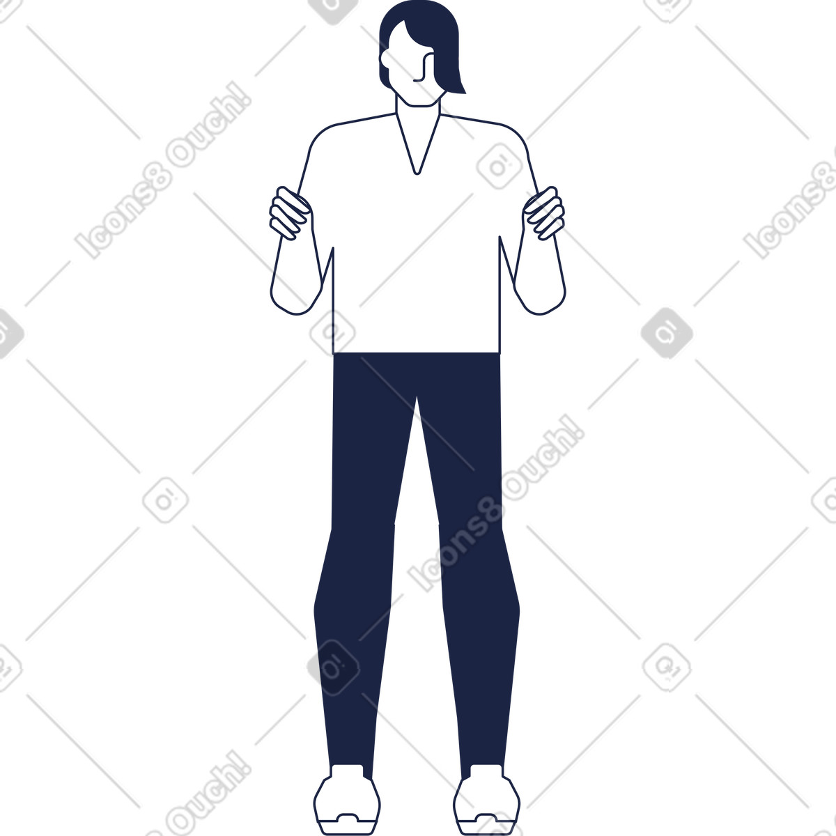 下载 Urban Line 风格的 男子手持东西线 插画，支持 PNG、SVG 格式