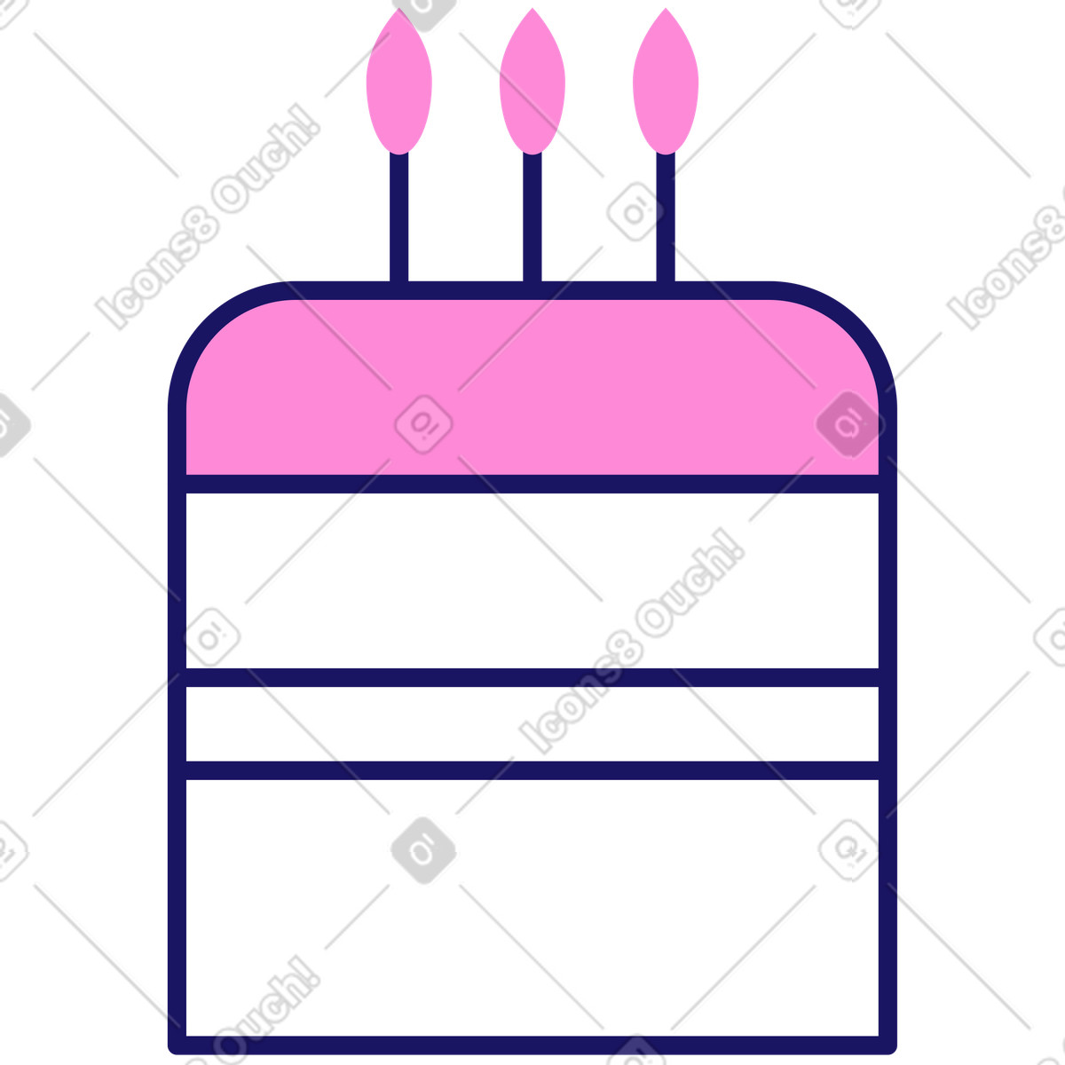 Ilustração de Bolo em no estilo Matey para baixar em PNG, SVG