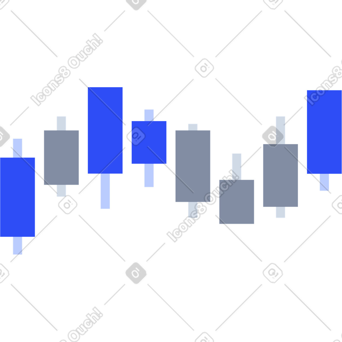 System スタイルの Trading candlestick pattern representing bullish and bearish market price movements のイラストをPNG、SVG形式でダウンロード