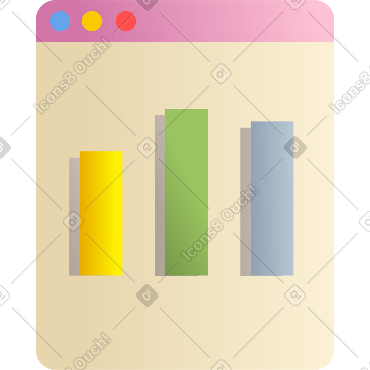 下载 Silky 风格的 带窗口的图表 插画，支持 PNG、SVG 格式