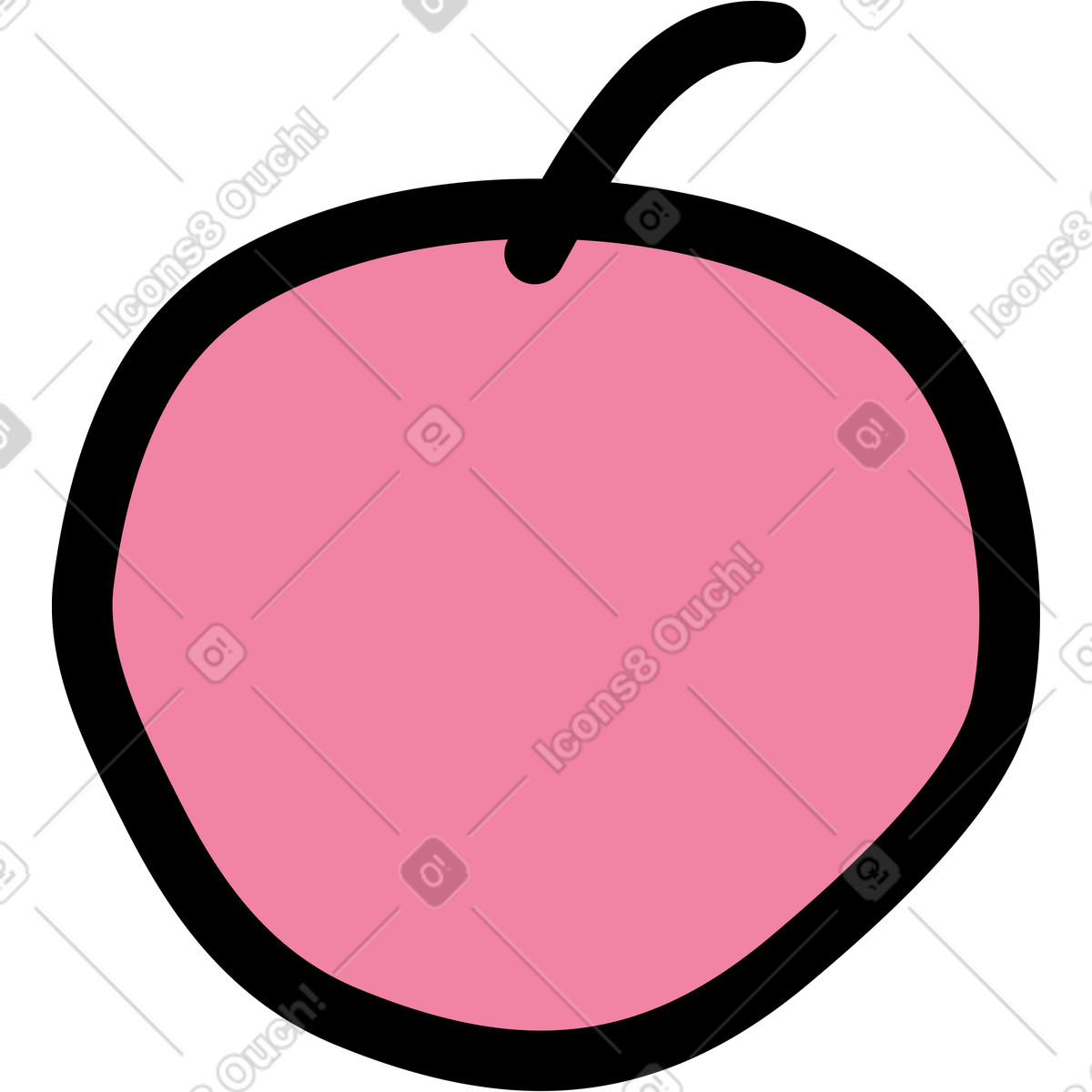 Ilustración Manzana en estilo Notes a descargar en PNG y SVG