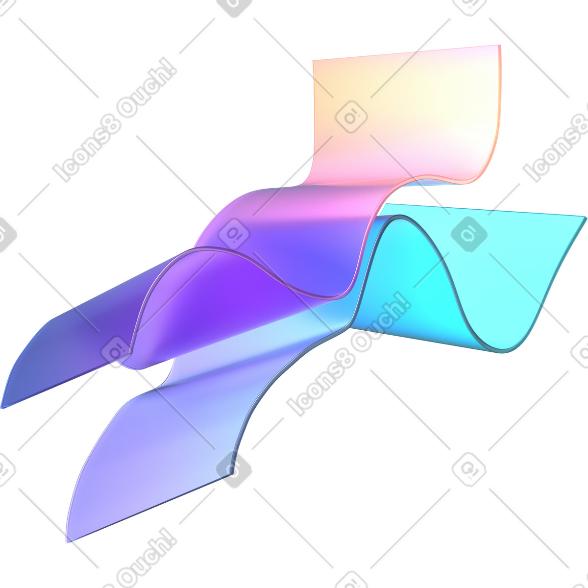 Ilustração de Interação fitas gradientes em no estilo 3D Glassy para baixar em PNG, SVG