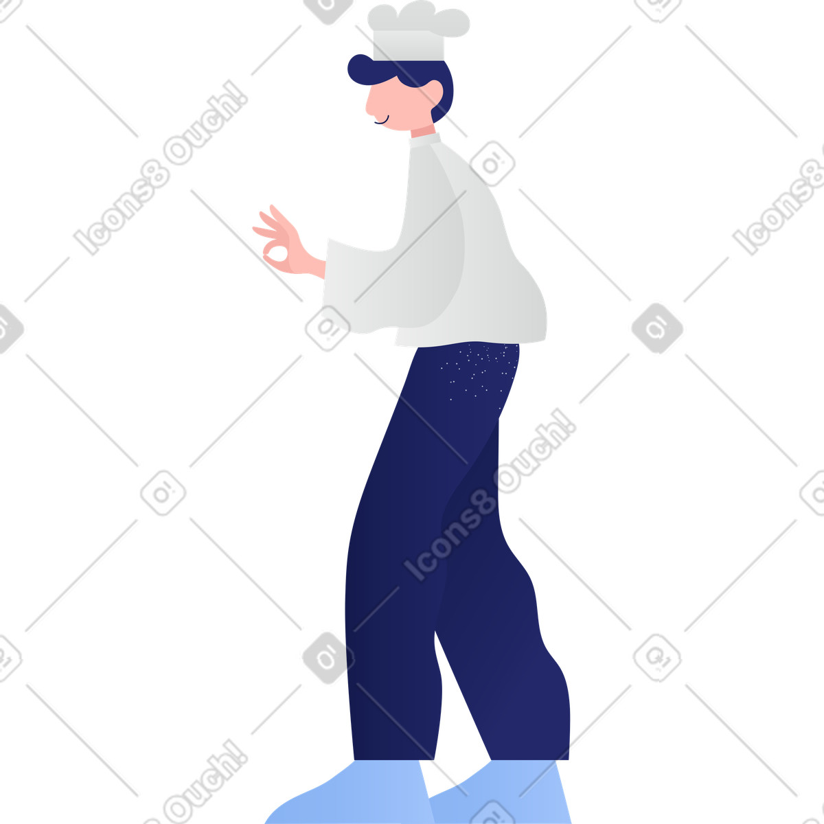 Clip スタイルの Chef のイラストをPNG、SVG形式でダウンロード