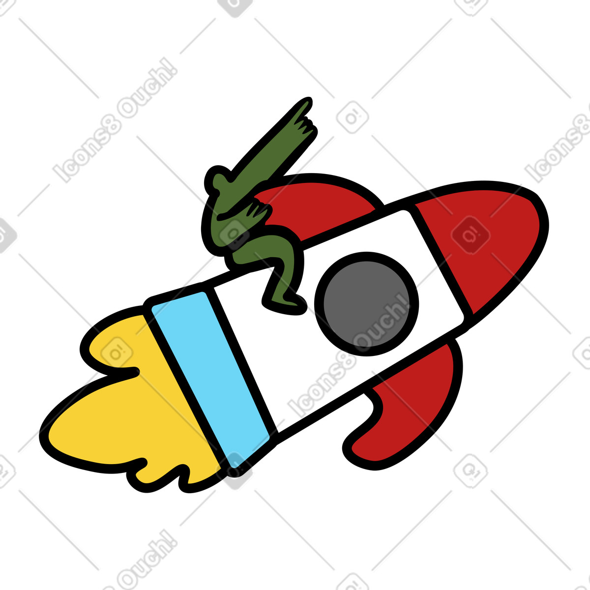 Rocket launch for startup growth and ambition illustrazione in stile Wiggle scarica in PNG, SVG