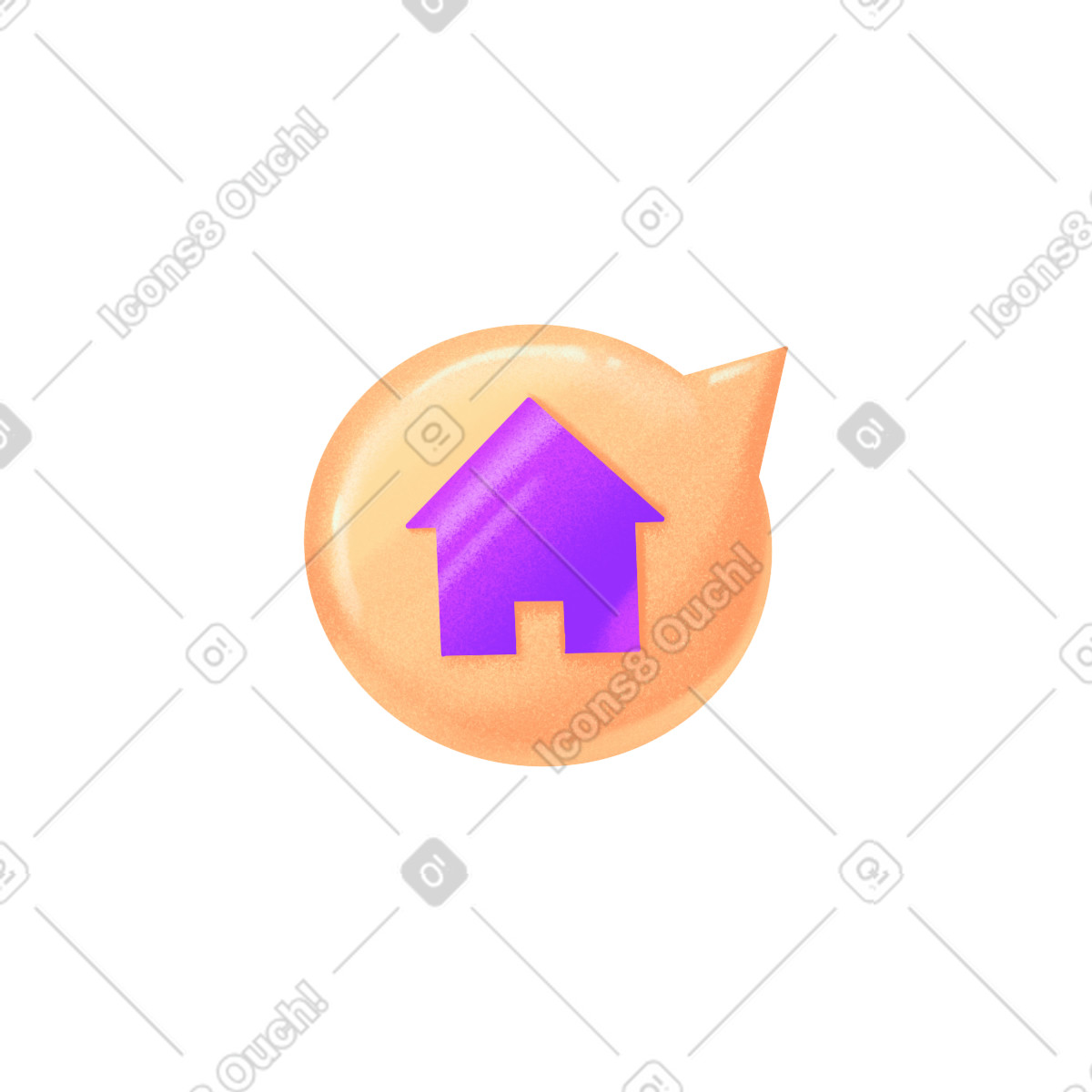 Speech bubble with house illustration in Smart style download in PNG, SVG