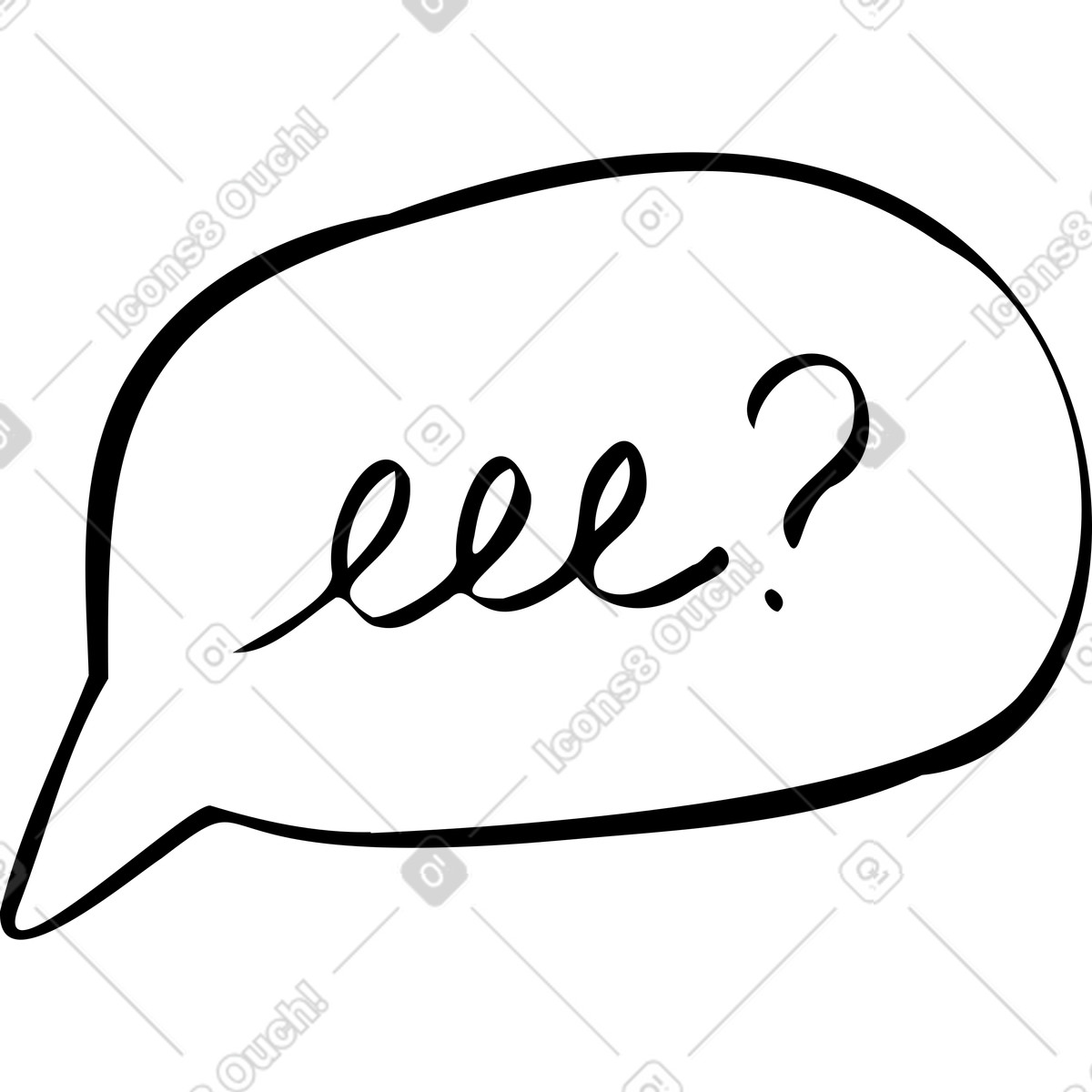Speech bubble with a question illustration in Journal style download in PNG, SVG