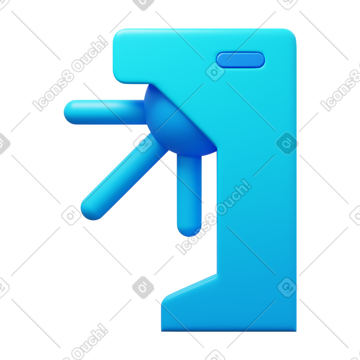 下载 3D Fluency 风格的 Turnstile 插画，支持 PNG、SVG 格式