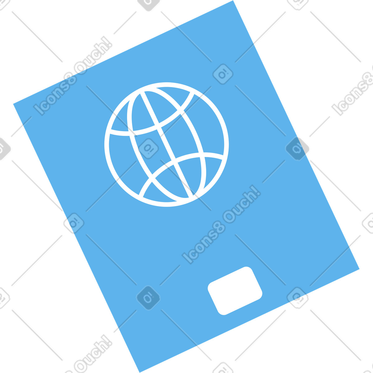 Ilustração de Blue passport em no estilo Boba para baixar em PNG, SVG