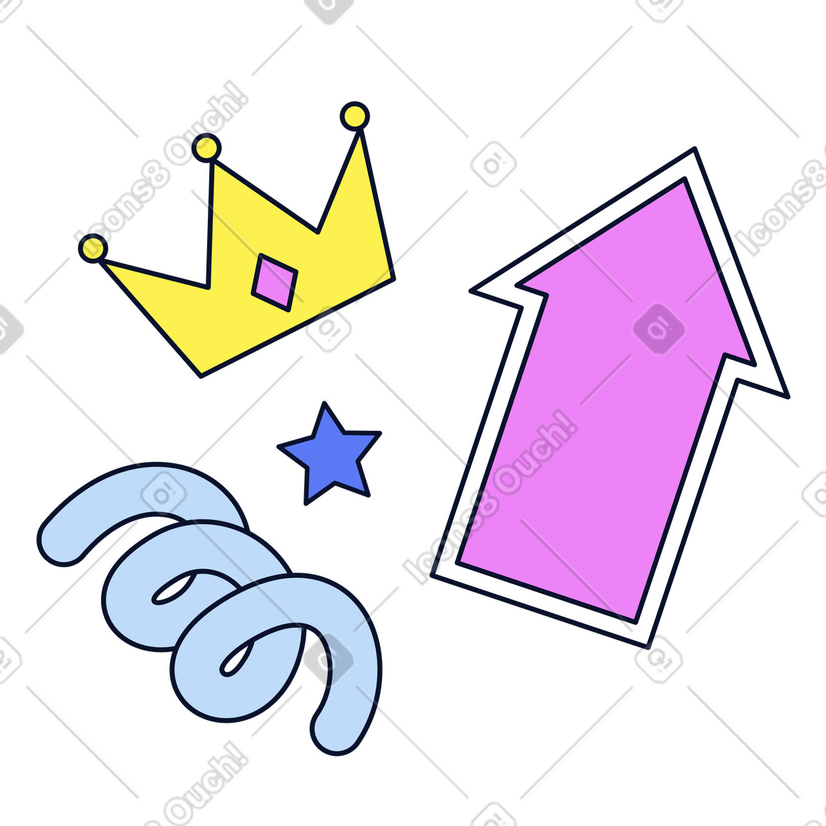 Ilustración Características y beneficios premium en estilo Flexy a descargar en PNG SVG