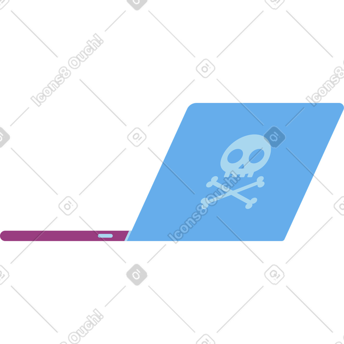 Ilustração de Hacker notebook em no estilo Sammy para baixar em PNG, SVG