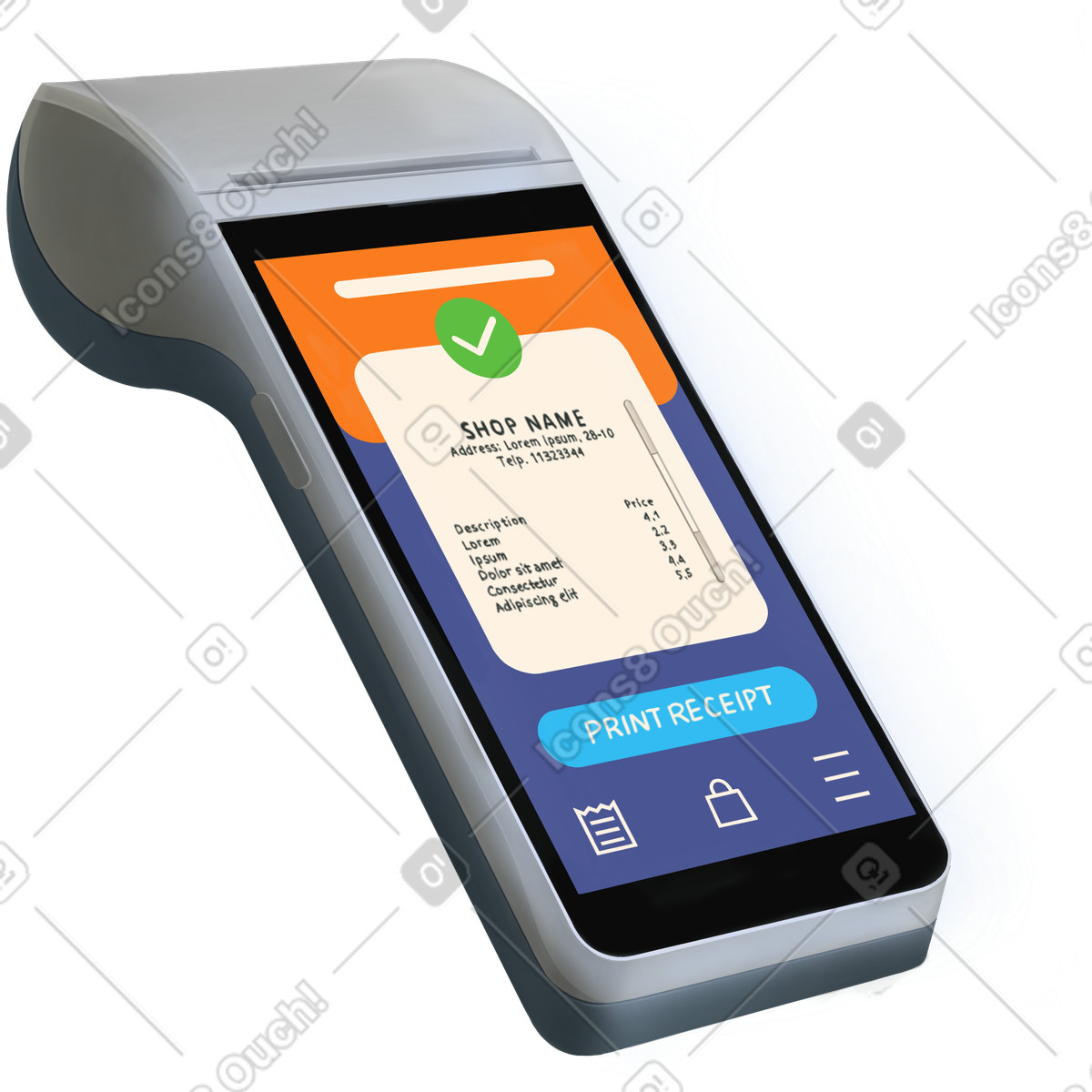 下载 Props 风格的 Pos terminal 插画，支持 PNG、SVG 格式