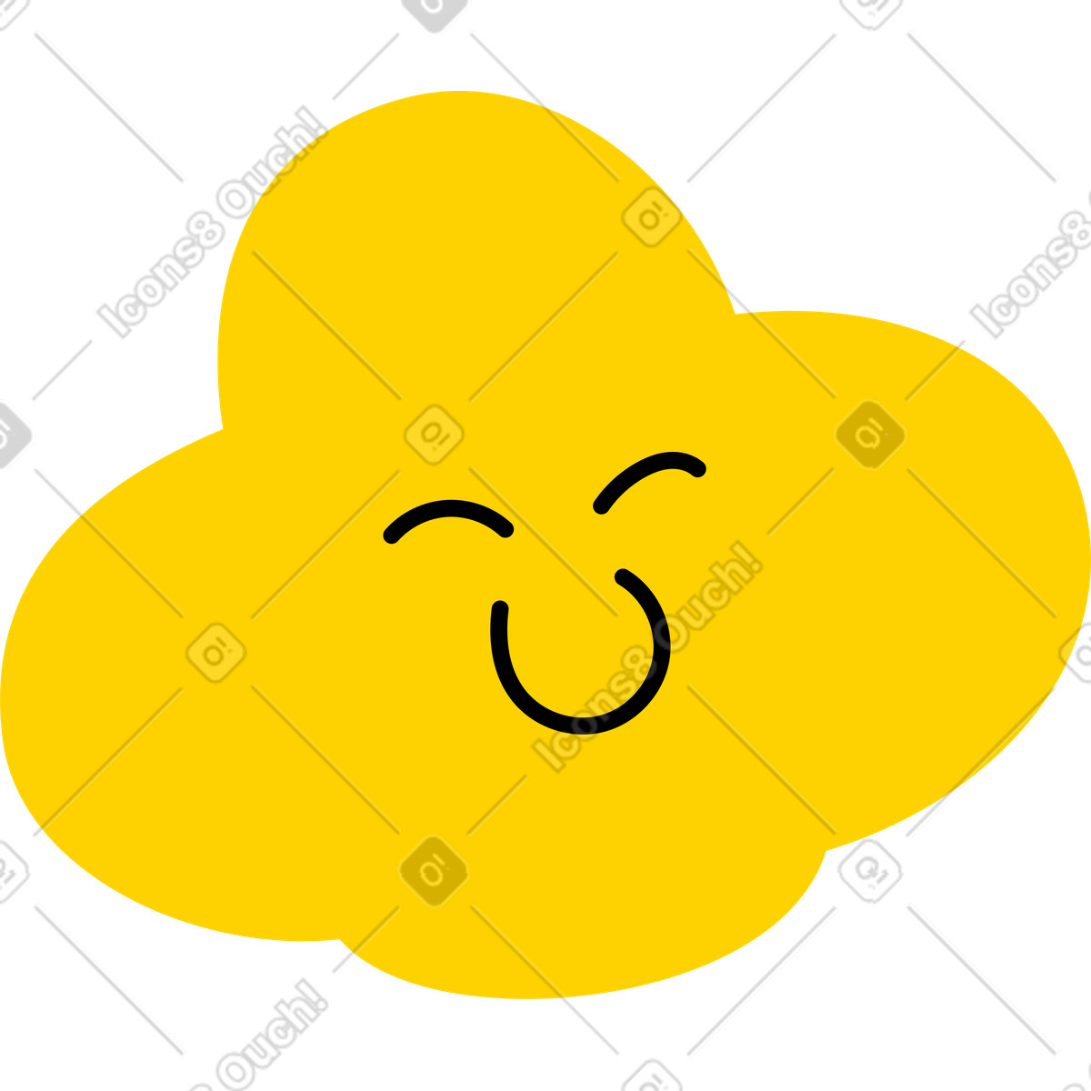 Happy face illustration in Giggle style download in PNG, SVG