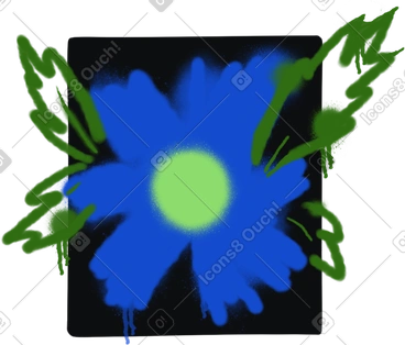 Fleur de graffiti bleu PNG, SVG