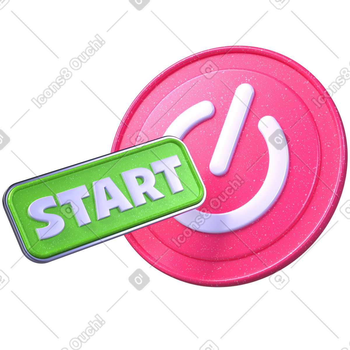 Startup launch, Power button, Project initiation illustration in 3D Boost style download in PNG, SVG