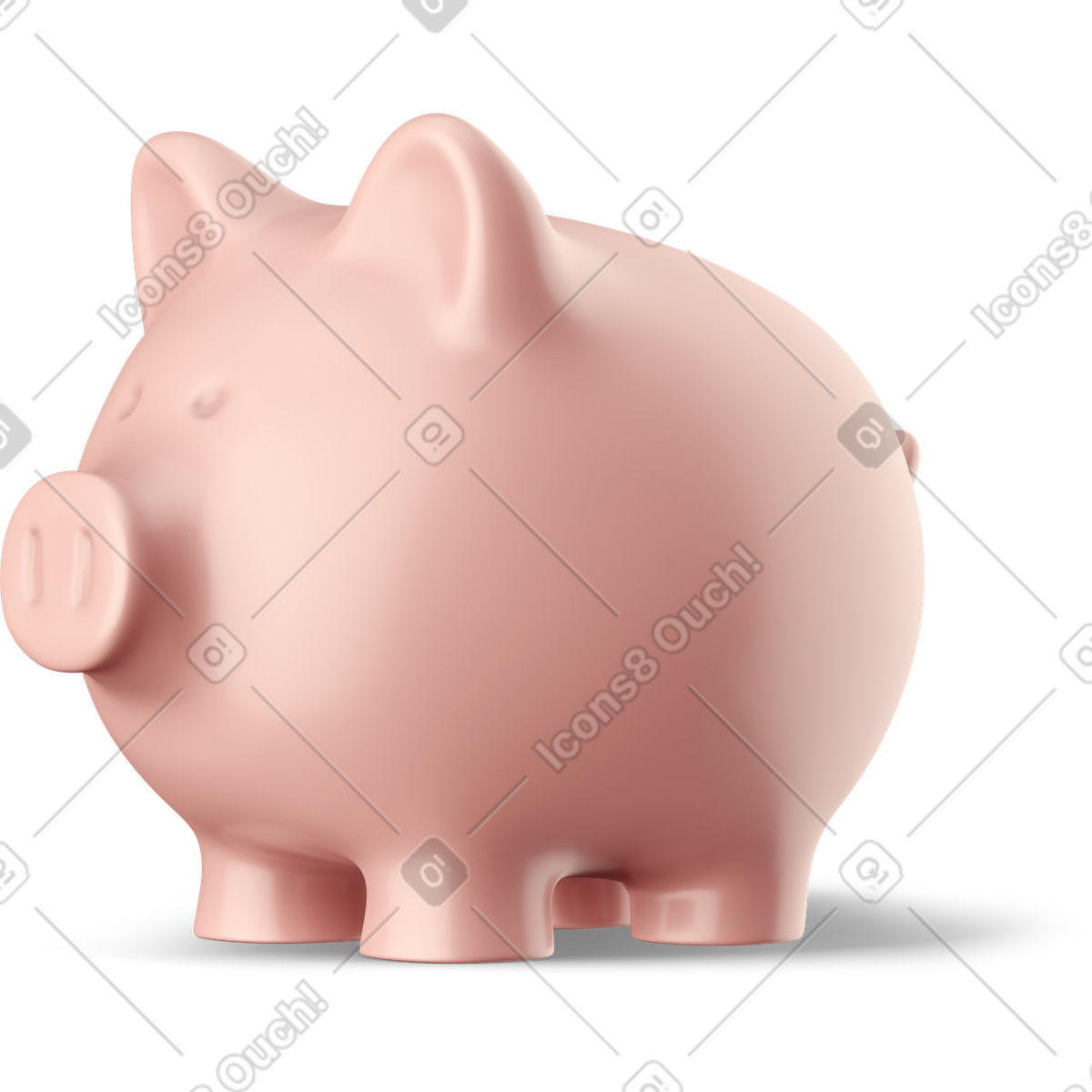 下载 3D Business 风格的 Pink piggy bank 插画，支持 PNG、SVG 格式