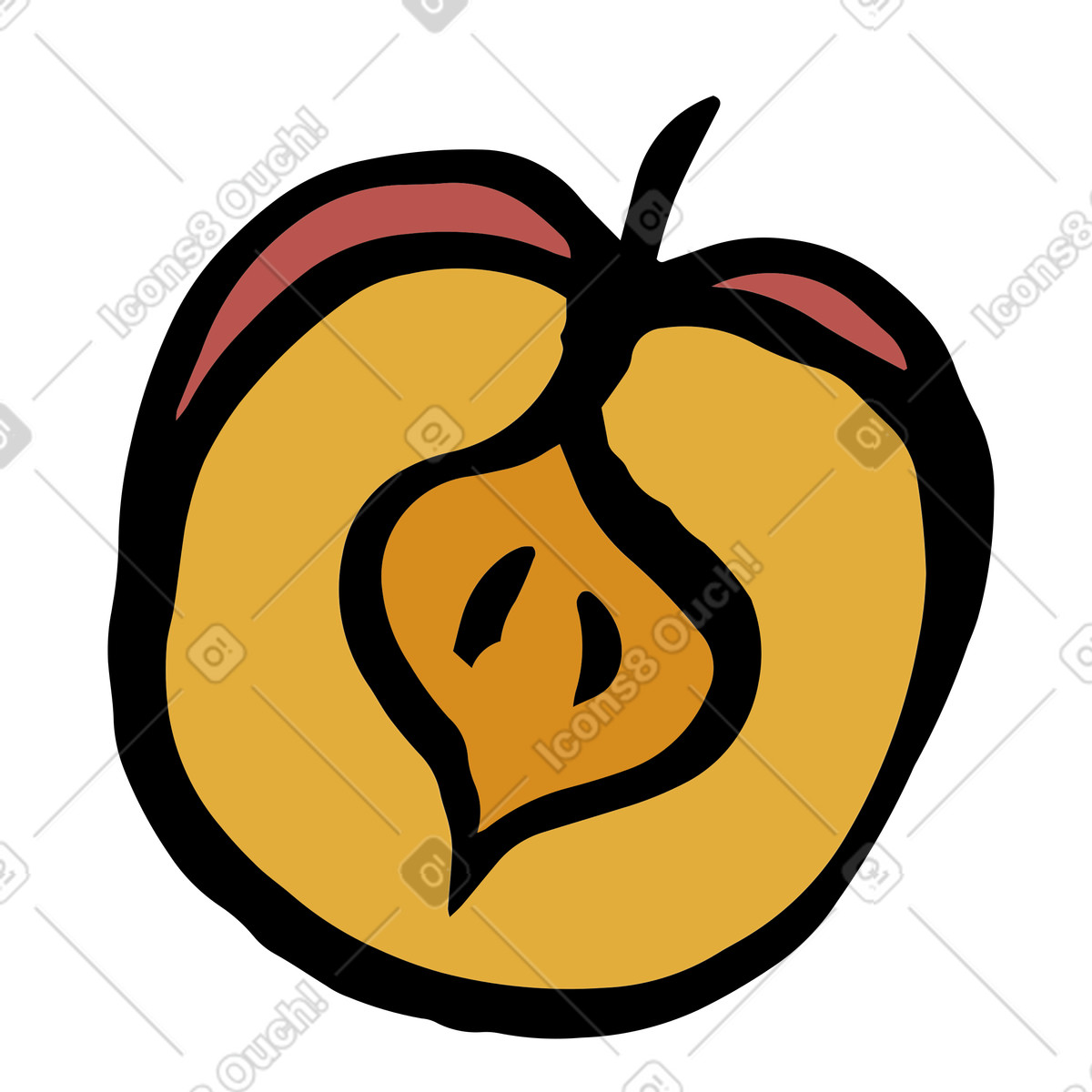 Apple illustration in Scandi style download in PNG, SVG