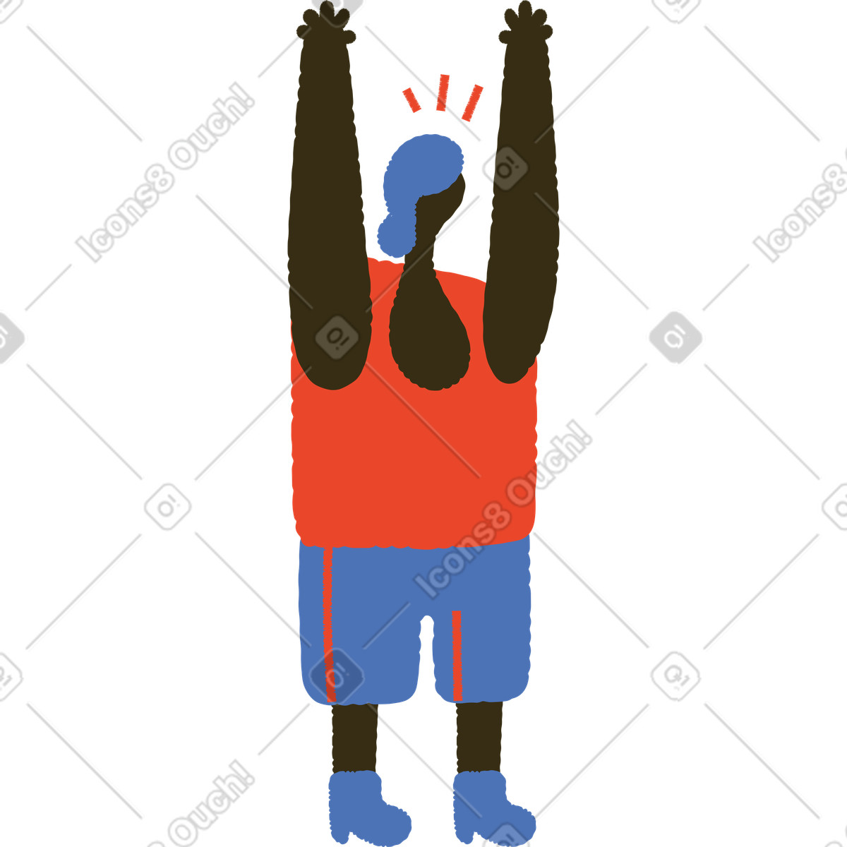 Mann-Illustration im Bermuda-Stil als Download in PNG, SVG