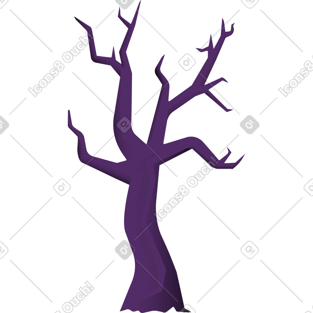 Tree illustration in Halloween Party style download in PNG, SVG