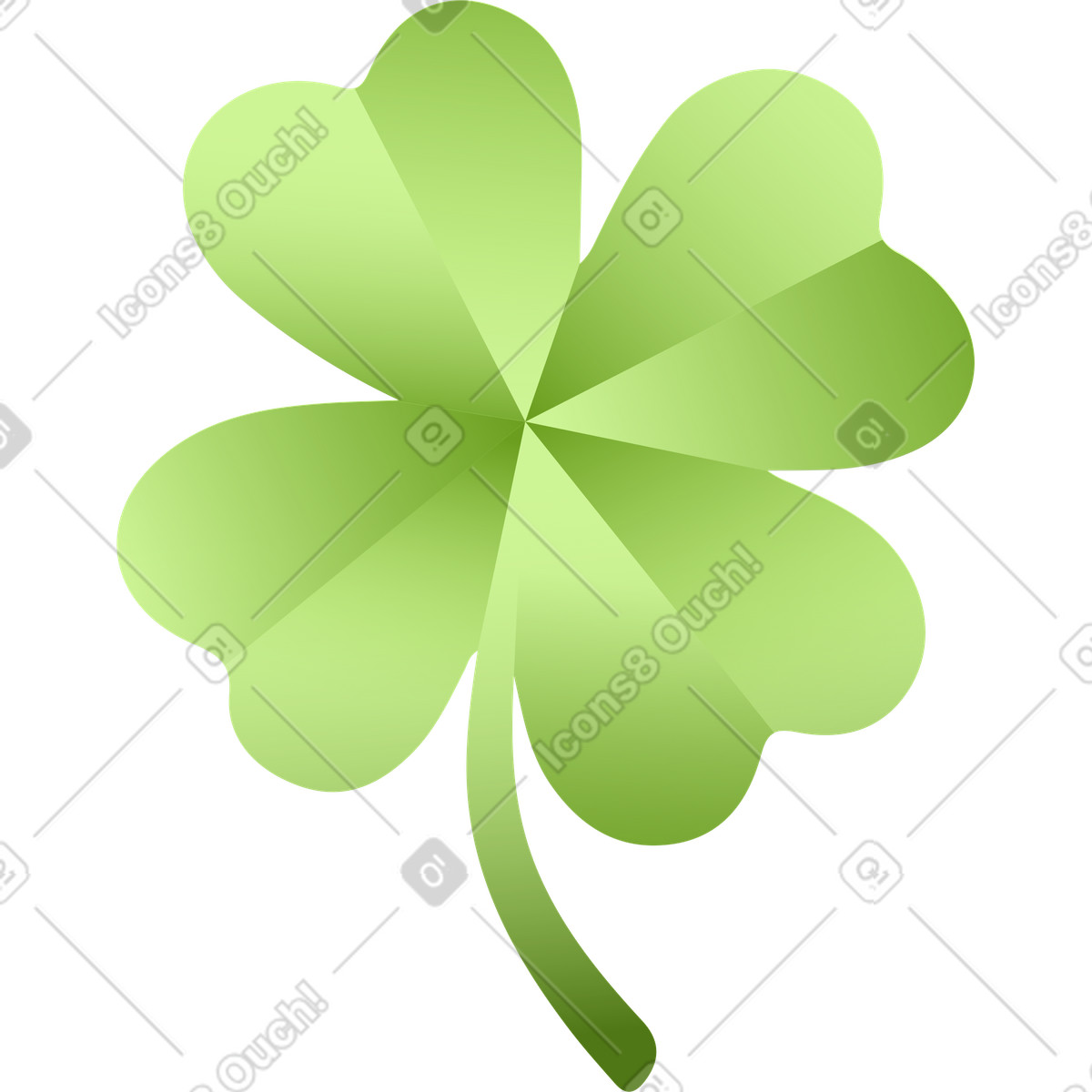 Kleeblatt-Illustration im Levels-Stil als Download in PNG, SVG