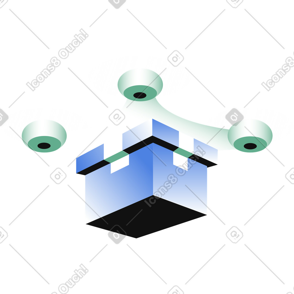 Ilustração de Drone entrega em no estilo Network para baixar em PNG, SVG