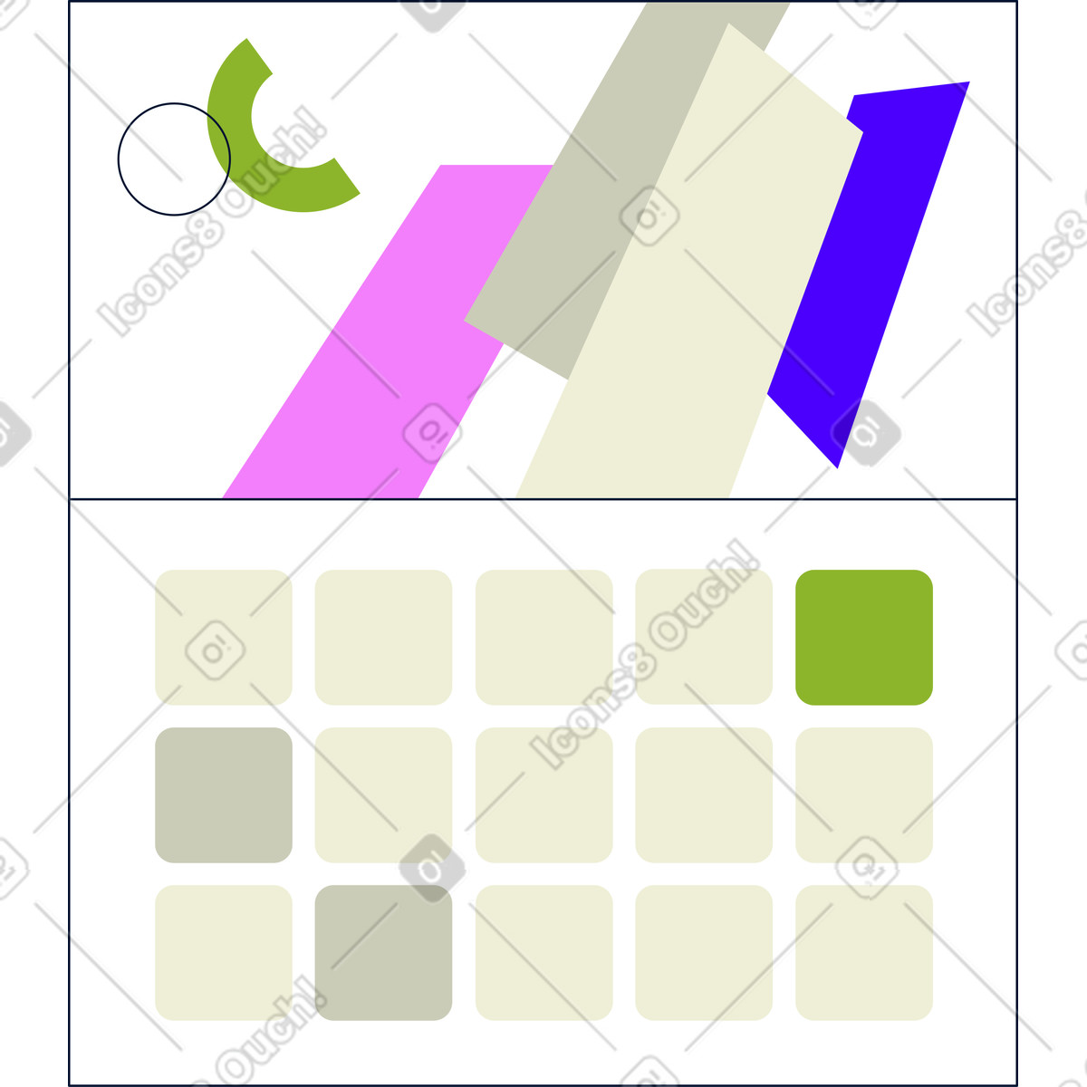 Ilustración Calendar with logo en estilo Cubes a descargar en PNG y SVG