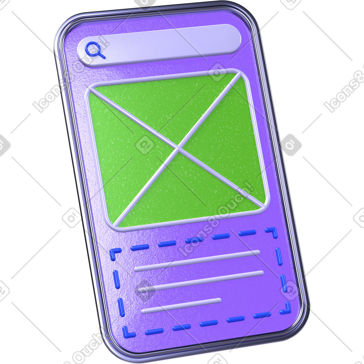 Layout dell'interfaccia dell'app illustrazione in stile 3D Boost scarica in PNG, SVG
