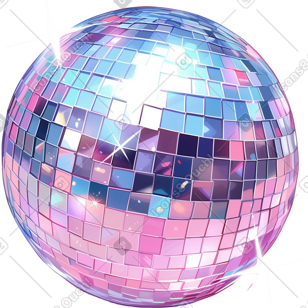 Disco ball illustration in Glazy style download in PNG, SVG