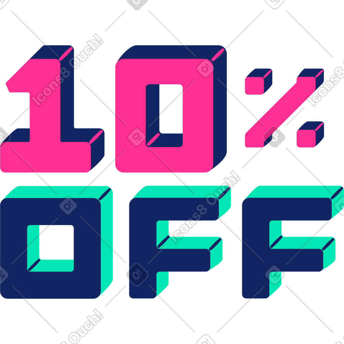 Dieci per cento di sconto illustrazione in stile Cyborg scarica in PNG, SVG