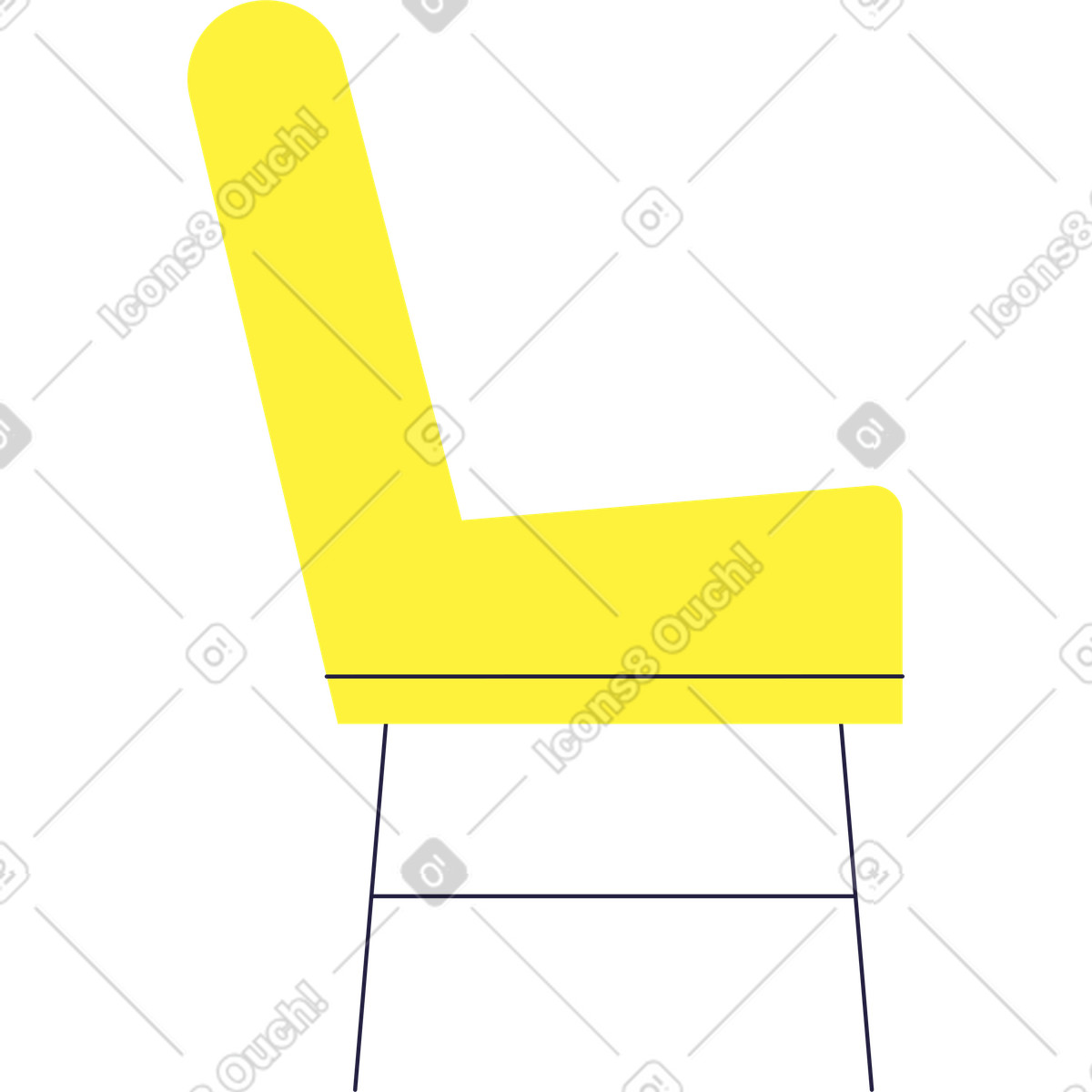 下载 Mellow 风格的 椅子 插画，支持 PNG、SVG 格式