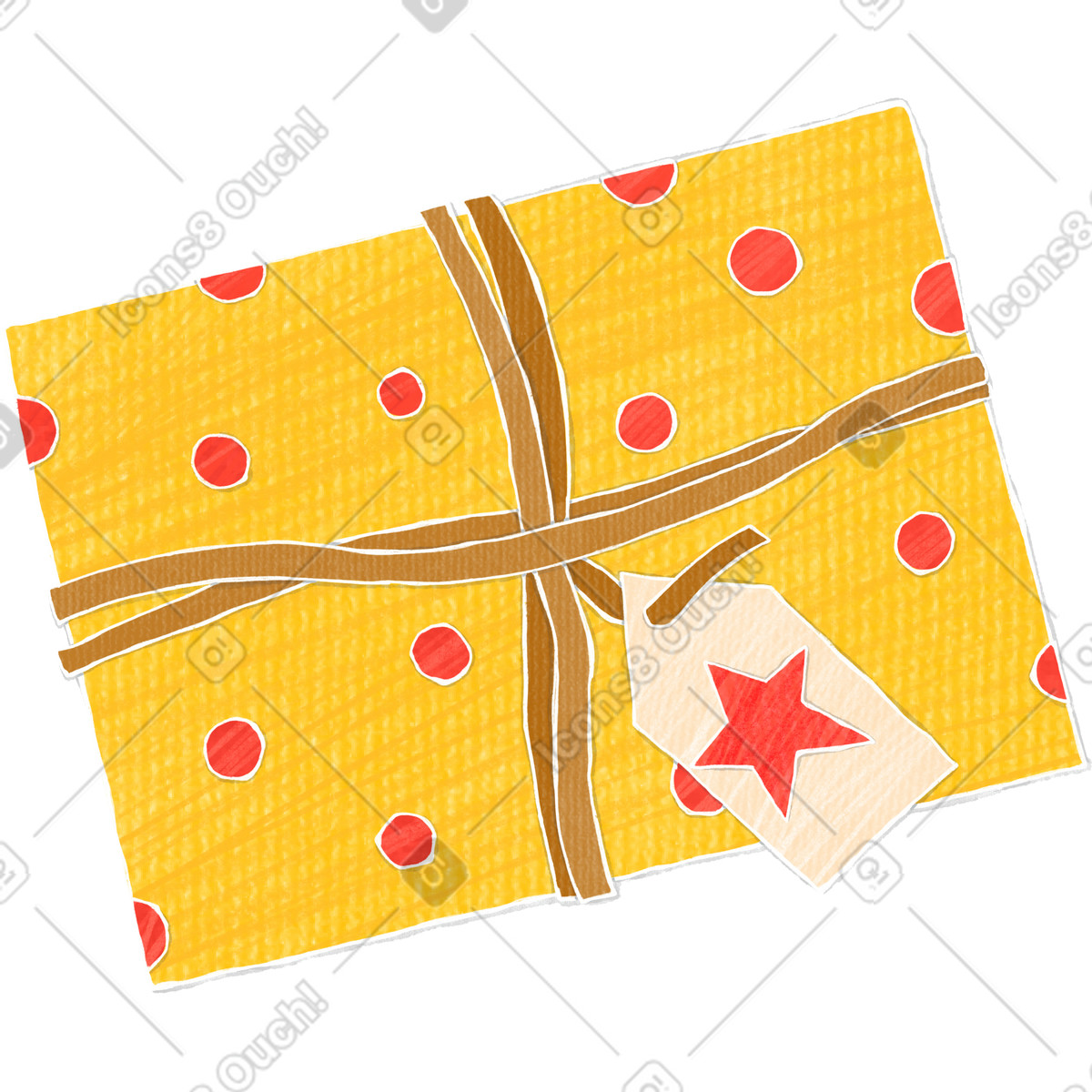 Illustration Chaussette de noël rouge remplie cadeaux et décorations dans le style Crafty à télécharger aux formats PNG, SVG