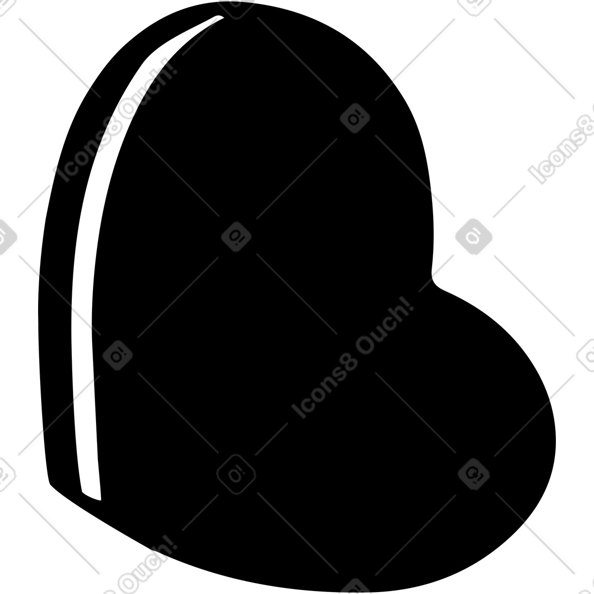 Schwarzes herz-Illustration im Line-Stil als Download in PNG, SVG