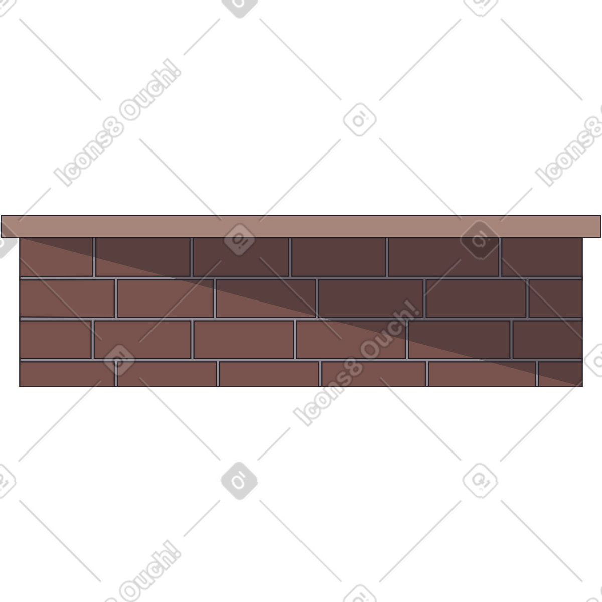 Brown brick bench illustration in Eastwood style download in PNG, SVG