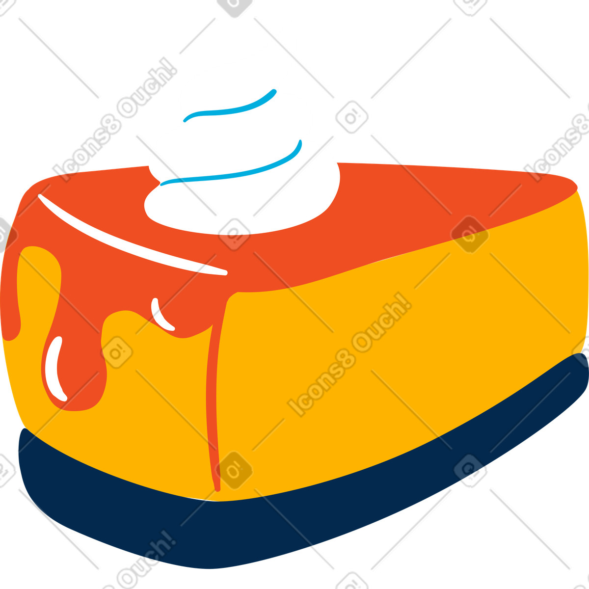Illustration Une part de gâteau dans le style Flame à télécharger aux formats PNG, SVG