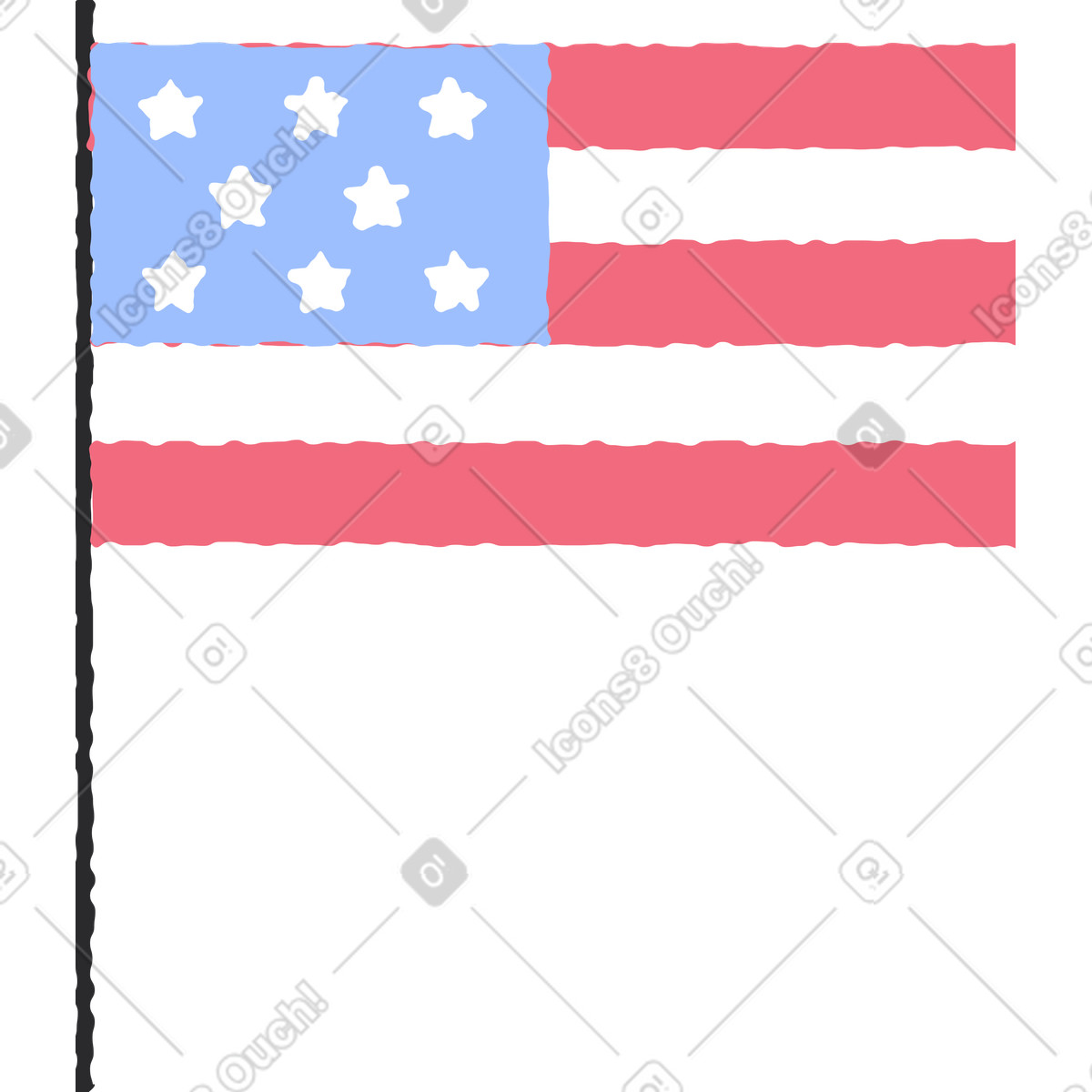 Ilustración Bandera en estilo Pablo a descargar en PNG y SVG