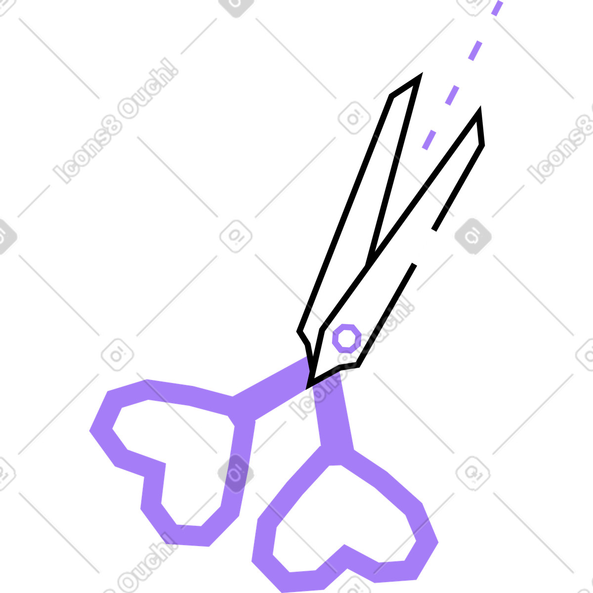 Scissors illustration in Amethyst style download in PNG, SVG