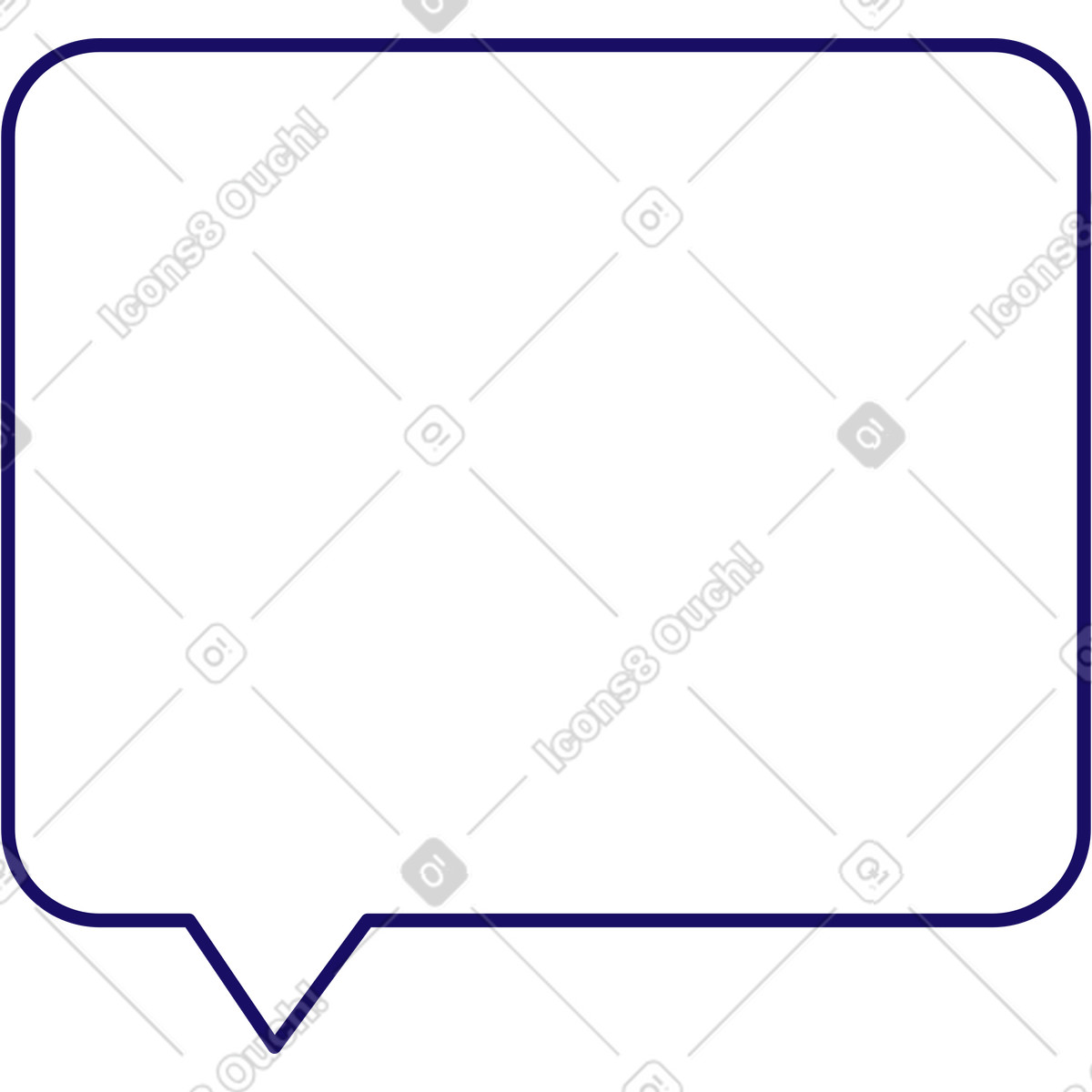 Ilustración Bocadillo de diálogo rectangular vacío en estilo Bendy a descargar en PNG y SVG